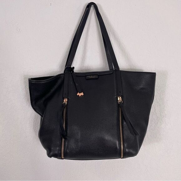 Radley London Black Leather Tote Purse - Picture 1 of 9